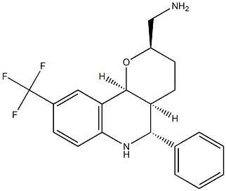 C-((2R,4aS,5R,10bS)-5-Phenyl-9-trifluoromethyl-3,4.4a,5,6,10b-hexahydro-2H-pyrano[3,2-c]quinolin-2-yl)methylamine Struktur