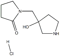 1-((3-hydroxypyrrolidin-3-yl)methyl)pyrrolidin-2-one hydrochloride Struktur