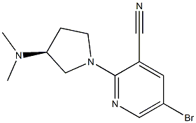 5-bromo-2-((S)-3-(dimethylamino)pyrrolidin-1-yl)pyridine-3-carbonitrile Struktur