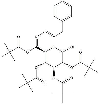 N-(Phenyl-1-propenyl)imino-2,3,4,6-tetra-O-pivaloyl-D-glucopyranoside Struktur