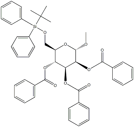 Methyl 2,3,4-tri-O-benzoyl-6-O-tert-butyldiphenylsilyl-a-D-mannopyranoside Struktur