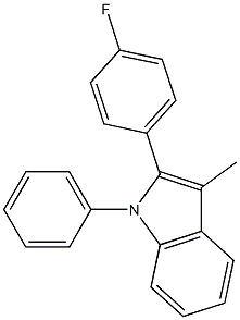 2-(4-fluorophenyl)-3-methyl-1-phenylindole Struktur