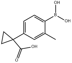 1-[4-(Dihydroxyboranyl)-3-methylphenyl]cyclopropane-1-carboxylic acid Struktur