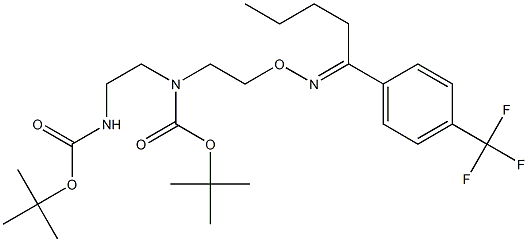 (E)-(2-((tert-Butoxycarbonyl)amino)ethyl)(2-(((1-(4-(trifluoromethyl)phenyl)pentylidene)amino)oxy)ethyl)carbamic Acid tert-Butyl Ester Struktur