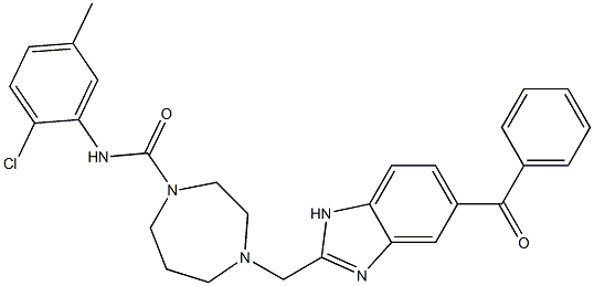 4-[(5-BENZOYL-1H-BENZIMIDAZOL-2-YL)METHYL]-N-(2-CHLORO-5-METHYLPHENYL)-1,4-DIAZEPANE-1-CARBOXAMIDE Struktur