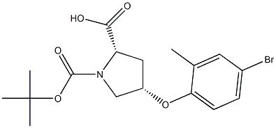 (2S,4S)-4-(4-BROMO-2-METHYLPHENOXY)-1-(TERT-BUTOXYCARBONYL)-2-PYRROLIDINECARBOXYLIC ACID Struktur