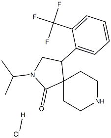 2-ISOPROPYL-4-(2-(TRIFLUOROMETHYL)PHENYL)-2,8-DIAZASPIRO[4.5]DECAN-1-ONE HYDROCHLORIDE Struktur