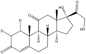 Cortisone-1,2-D2 Struktur