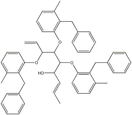 4,5,6-Tri-O-benzyl-3-benzyloxymethyl-octa-1,7-dien-3-ol Struktur