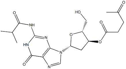 N2-Isobutyryl-3'-O-levulinoyl-2'-deoxyguanosine Struktur