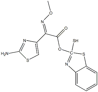 2-mercaptobenzothiazolyl (Z)-2-(2-aminothiazol-4-yl)-2-methoxy iminoacetate Struktur