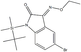 1H-Indole-2,3-dione, 5-bromo-1-(tert-butyldimethylsilyl)-, 3-(O-ethylo xime) Struktur