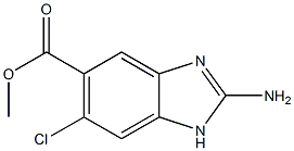 2-amino-5(6)-chloro-1-methoxycarbonylbenzimidazole Struktur