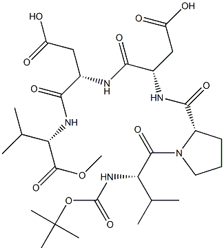 tert-butoxycarbonyl-valyl-prolyl-aspartyl-aspartyl-valine methyl ester Struktur