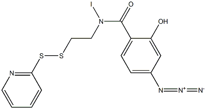 iodo-N-((2-pyridyldithio)ethyl)-4-azidosalicylamide Struktur