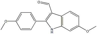 3-formyl-6-methoxy-2-(4-methoxyphenyl)indole Struktur