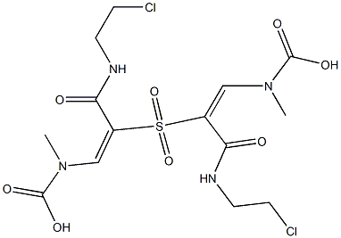 2,2'-sulfonylbis(3-(carboxymethylamino)-N-(2-chloroethyl)propenamide) Struktur