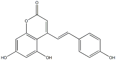 5,7,4'-trihydroxy-4-styrylcoumarin Struktur