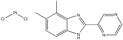 dichloro((1H-4,5--dimethylbenzimidazol-2-yl)pyrazine)platinum(II) Struktur