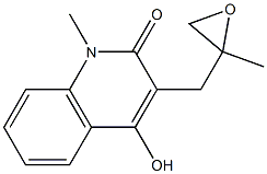 N-methyl-4-hydroxy-3-(2',3'-epoxyisobutyl)-2-quinolone Struktur