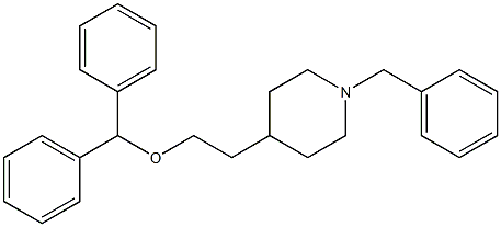 4-(2-(diphenylmethoxy)ethyl)-1-benzyl piperidine Struktur