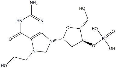 7-HYDROXYETHYL-2'-DEOXYGUANOSINE-3'-MONOPHOSPHATE Struktur