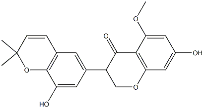 7-hydroxy-3-(8-hydroxy-2,2-dimethyl-chromen-6-yl)-5-methoxy-chroman-4-one Struktur