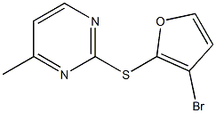 4-Bromo-5-(4-methyl-pyrimidin-2-ylsulfanyl)-furan- Struktur