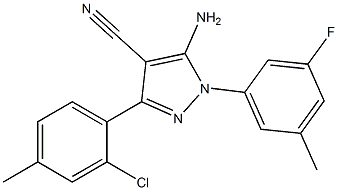 5-amino-1-(3-fluoro-5-methylphenyl)-3-(2-chloro-4-methylphenyl)-1H-pyrazole-4-carbonitrile Struktur