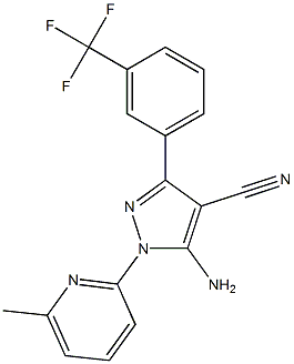 5-amino-3-[3-(trifluoromethyl)phenyl]-1-(6-methylpyridin-2-yl)-1H-pyrazole-4-carbonitrile Struktur