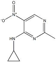 N-cyclopropyl-2-methyl-5-nitropyrimidin-4-amine Struktur