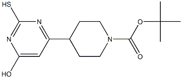 tert-butyl 4-(6-hydroxy-2-sulfanylpyrimidin-4-yl)piperidine-1-carboxylate Struktur