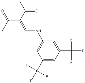 3-{[3,5-DI(TRIFLUOROMETHYL)ANILINO]METHYLIDENE}PENTANE-2,4-DIONE Struktur