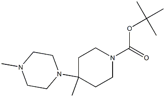 4-METHYL-4-(4-METHYLPIPERAZIN-1-YL)PIPERIDINE-1-CARBOXYLIC ACID TERT-BUTYL ESTER, 95+% Struktur