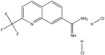 2-Trifluoromethyl-quinoline-7-carboxamidine 2HCl Struktur