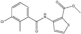 METHYL 3-(3-CHLOROMETHYLBENZAMIDO)THIOPHENE-2-CARBOXYLATE, TECH. Struktur