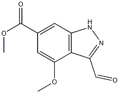 4-METHOXY-6-METHOXYCARBONYLINDAZOLE-3-CARBOXYALDEHYDE Struktur