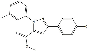 methyl 3-(4-chlorophenyl)-1-m-tolyl-1H-pyrazole-5-carboxylate Struktur