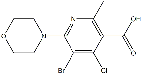 5-BROMO-4-CHLORO-2-METHYL-6-MORPHOLIN-4-YL-NICOTINIC ACID Struktur