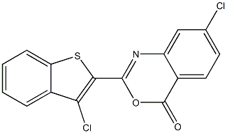 7-chloro-2-(3-chlorobenzo[b]thiophen-2-yl)-4H-3,1-benzoxazin-4-one Struktur