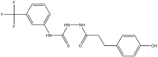 N1-[3-(trifluoromethyl)phenyl]-2-[3-(4-hydroxyphenyl)propanoyl]hydrazine-1-carbothioamide Struktur