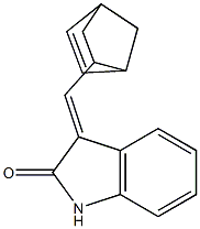 3-(bicyclo[2.2.1]hept-5-en-2-ylmethylidene)indolin-2-one Struktur