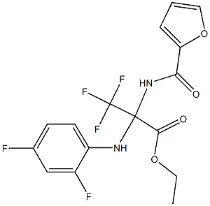 ethyl 2-(2,4-difluoroanilino)-3,3,3-trifluoro-2-[(2-furylcarbonyl)amino]propanoate Struktur