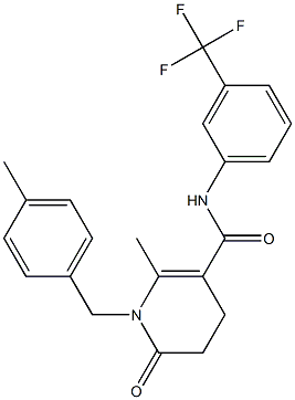 2-methyl-1-(4-methylbenzyl)-6-oxo-N-[3-(trifluoromethyl)phenyl]-1,4,5,6-tetrahydro-3-pyridinecarboxamide Struktur