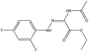 ethyl 2-(acetylamino)-2-[(E)-2-(2,4-difluorophenyl)hydrazono]acetate Struktur