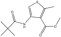 methyl 4-[(2,2-dimethylpropanoyl)amino]-2-methylthiophene-3-carboxylate Struktur