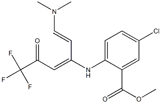 methyl 5-chloro-2-({(E)-1-[(E)-2-(dimethylamino)ethenyl]-4,4,4-trifluoro-3-oxo-1-butenyl}amino)benzenecarboxylate Struktur