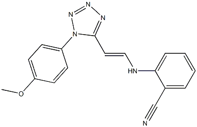 2-({2-[1-(4-methoxyphenyl)-1H-1,2,3,4-tetraazol-5-yl]vinyl}amino)benzonitrile Struktur