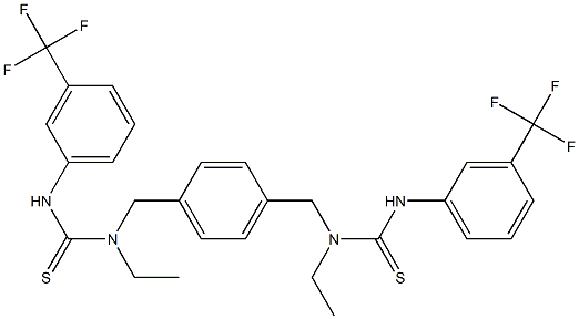 N-ethyl-N-{4-[(ethyl{[3-(trifluoromethyl)anilino]carbothioyl}amino)methyl]benzyl}-N'-[3-(trifluoromethyl)phenyl]thiourea Struktur