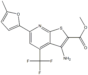 methyl 3-amino-6-(5-methyl-2-furyl)-4-(trifluoromethyl)thieno[2,3-b]pyridine-2-carboxylate Struktur